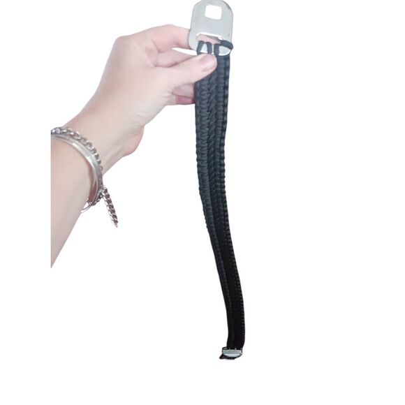 Acura seat belt belt paracord belt black/ silver 27 inch - Picture 2 of 3